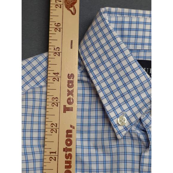 Ralph Lauren Boys Size 14 Button Down Plaid Shirt Long Sleeves Blue White - Picture 4 of 7